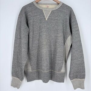 Buck Mason Men’s Two Tone Heather Grey Welterweight Double V Crew Sweatshirt NWT